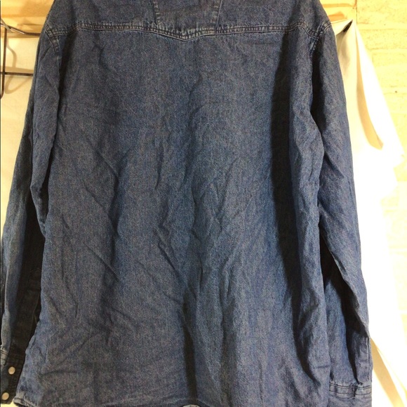 Cool Mens Sz L BLACK CANYON OUTFITTER Darker Wash Pearl Snap Front Denim Shirt - Picture 3 of 11